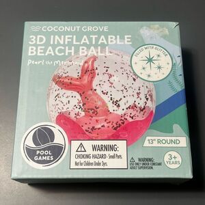 Coconut Grove 3D Inflatable Mermaid Tail Beach Ball Glitter Pool Games 13" Round